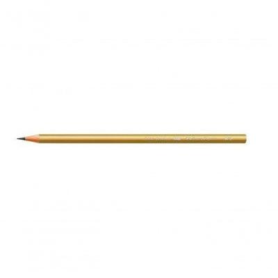 Lápis Grafite Faber-Castell Metallic Dourado 2B com Ponta Max Resistente e Acabamento Metalizado