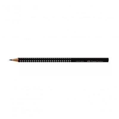 Lápis Grafite Escolar Faber-Castell Grip 2B com Zona Antiderrapante e Formato Ergonômico Preto