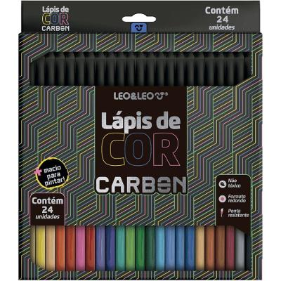 Lápis de Cor Leonora Carbon Line com Mina Supermacia 24 Unidades Multicolorido