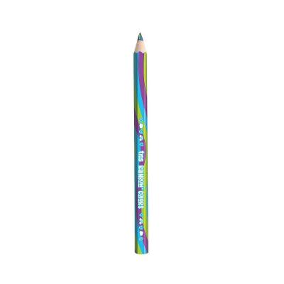 Lápis de Cor Jumbo Tris Rainbow Colors Mina Macia e Resistente 1 Unidade Roxo, Azul Claro e Verde
