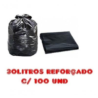Saco de Lixo 30L Reforçado Preto com 20 Unidades para Uso Doméstico Higipack