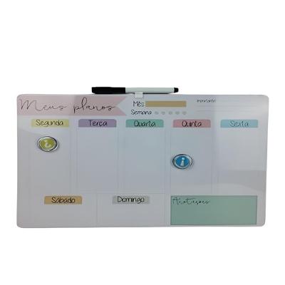 Lousa Magnética Mensal Branco 6415 para Planejamento Semanal 30CM Branco