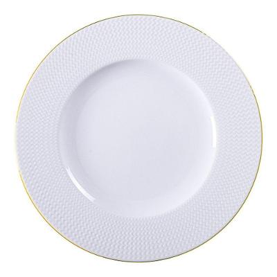 Prato Raso Mesh Filetado em Porcelana 28cm Branco Tramontina
