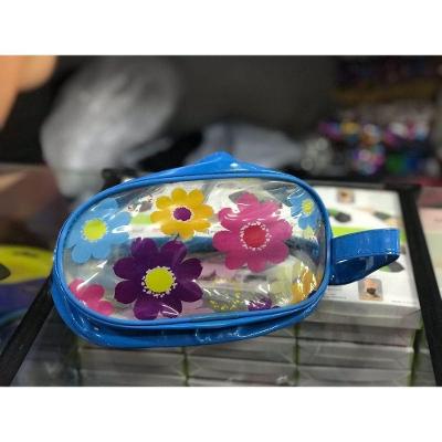 Estojo Escolar OEM Azulflorido em Polipropileno Transparente 1 Compartimento 23x11x5 cm Azul