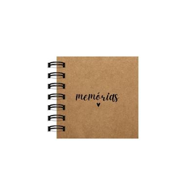 Scrapbook OEM Memórias Coração com Capa Kraft 240g 20 Folhas Pretas 180g Tamanho A6 para Fotos Preto