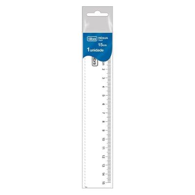 Régua Tilibra Académie em Poliestireno Resistente para Uso Escolar e Escritório 15CM Transparente