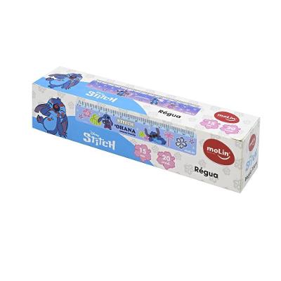 Régua Molin do Brasil Stitch em Plástico Resistente 15CM para Uso Escolar 1 Unidade Sortido
