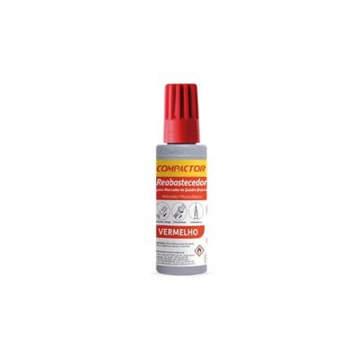 Refil para Marcador de Quadro Branco Compactor QB 30ML com Bico Dosador 1 Unidade Vermelho