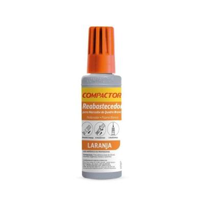 Refil para Marcador de Quadro Branco Compactor QB 30ML 1 Unidade com Secagem Rápida Laranja