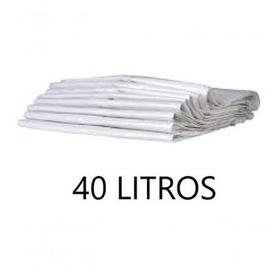 Saco para Lixo Saco de Lixo Branco 40 Litros Reforçado Pacote com 100 Unidades Higipack