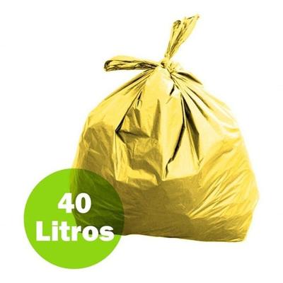 Saco para Lixo Saco de Lixo Amarelo 40 Litros Coleta Seletiva 40L 100 Unidades Higipack