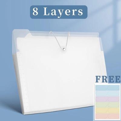Pasta A4 para Documentos OEM 6210 8 Layers Impermeável Plástico Grande Capacidade 1 Unidade Branco