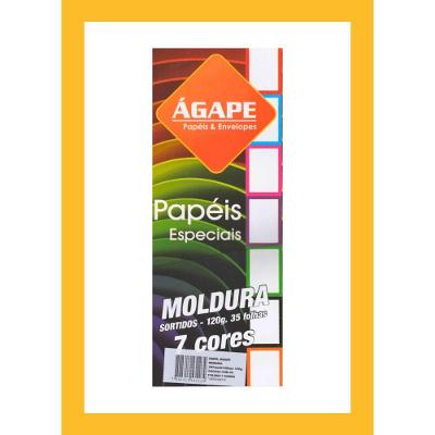 Papel Sulfite A3 Ágape Moldura 120G-M² com 35 Folhas Formato 297X420MM Colorido