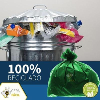 Saco de Lixo Verde 100 Litros Super Leve 0 e 02mm em Polietileno Reciclado Higipack