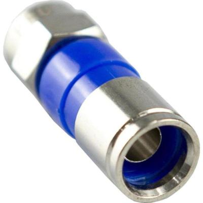 Conector F de Compressão Proeletronic CNF-60012A para Cabo Coaxial RG6 em Sistemas de TV Prata