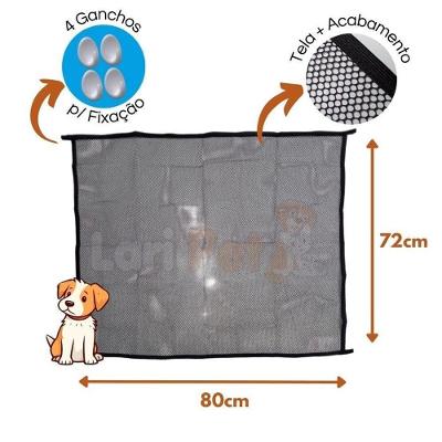 Cerca para Cachorros OEM PP 72CM X 80CM para Portas Uso Interno Tela Voley Preto