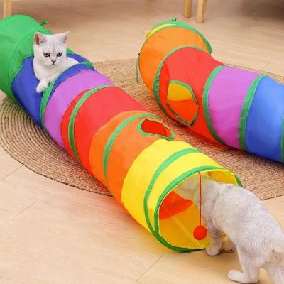Brinquedo para Gatos OEM Túnel Labirinto Colorido em Poliéster 25x25x110cm 1 Túnel