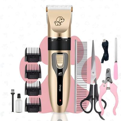 Kit Máquina de Tosa para Pets Profissional Cachorro Cinza com Lâmina Cerâmica Titânio 110V 220V
