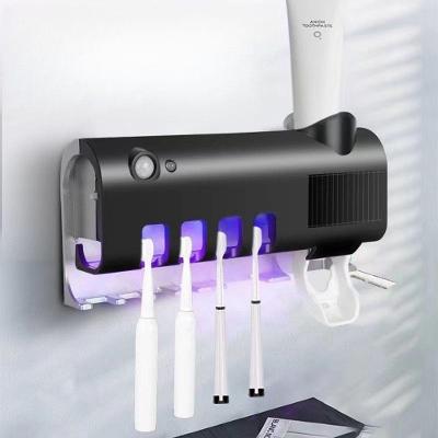 Dispenser de Creme Dental com porta-escovas OEM Estilo B Automático para Até 5 Escovas Branco ABS