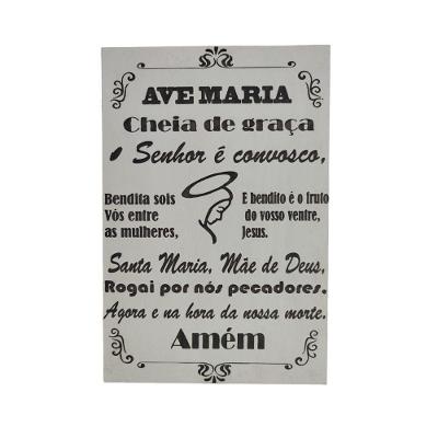 Quadro Decorativo Oração Ave Maria em MDF 3MM A4 Branco Trovarelli Móveis