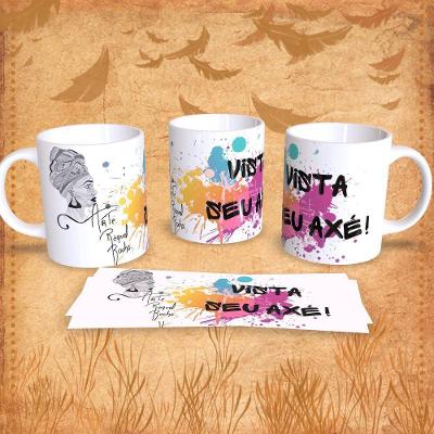 Caneca Orixás Axé em Porcelana 325ML Uso Diário e Presente Religioso Outras Marcas