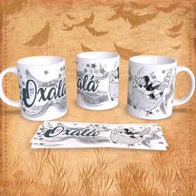 Caneca de Porcelana Orixás Oxalá 325ML Decorada para Uso Diário e Presente Religioso Outras Marcas