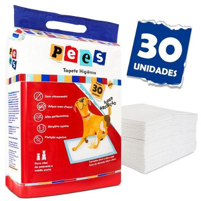 Tapete Higiênico para Cães OEM Slim Pees Pequeno e Médio Porte Branco 50x60cm 30 Unidades
