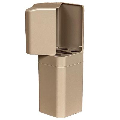Porta Escovas e Creme Dental com Encaixe Adesivo para Banheiro em Plástico Bege OEM