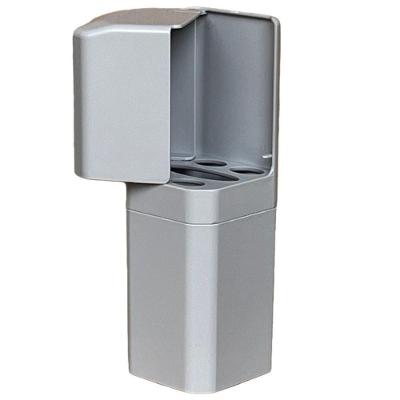 Porta Escovas e Creme Dental OEM com Encaixe Adesivo para Higiene Bucal Cinza 21CM