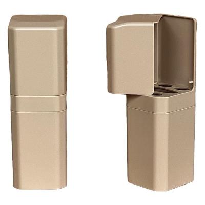 Porta Escovas e Creme Dental OEM com Encaixe Adesivo para Higiene Bucal Bege Kit 2 PCS