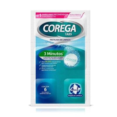 Pastilhas de Limpeza Efervescentes Glaxosmithkline Corega Tabs para Próteses e Aparelhos Bucais 6
