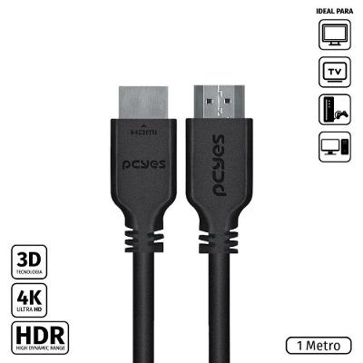 Cabo HDMI Pcyes PHM20-1 para Áudio e Vídeo 4K 60HZ 30AWG 18GBPS 1,0m