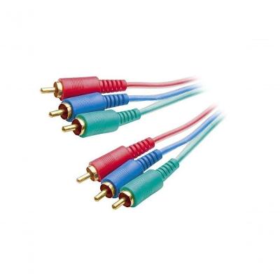 Cabo de Vídeo Componente NWT Cabo 3RCA Gold para Sistemas de Entretenimento 5m Azul Vermelho Verde