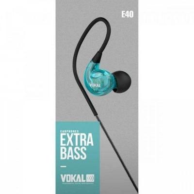Fone de Ouvido In Ear Vokal E40 com Microfone e Controle de Volume para Chamadas Azul