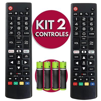 Kit 2 Controle Remoto para Tv Oem Compatível com Lg Smart Led Lcd 24 a 65 Polegadas