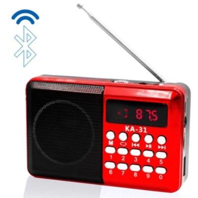 Rádio Retrô Bluetooth OEM KA-31 com FM Potência 3W Bluetooth 5.0 Entradas USB e Cartão Vermelho