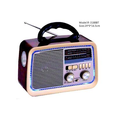 Rádio Retrô Bluetooth OEM AD-3199 com Usb Microsd Entrada Auxiliar Bivolt Marrom Madeira Escura