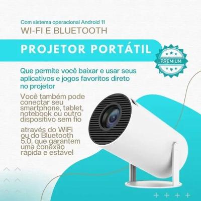 Projetor Aquilae Transpeed Android 11 4K para Cinema em Casa com Resolução 4K Ultra HD, Wi-Fi 6