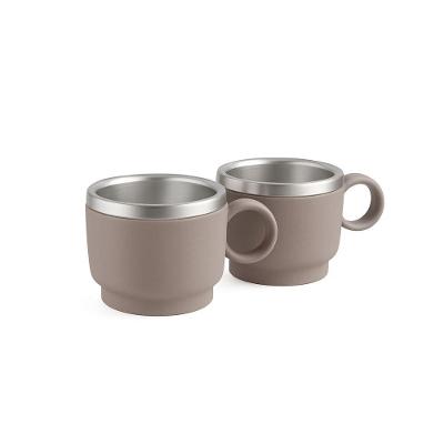 Kit 2 Xícaras Para Café Tramontina Em Aço Inox Cinza 80 Ml
