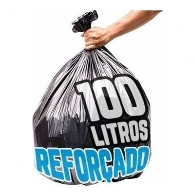 Saco de Lixo 100lts Boca Larga Super Reforçado 100 Litros 15 Micras Preto Higipack