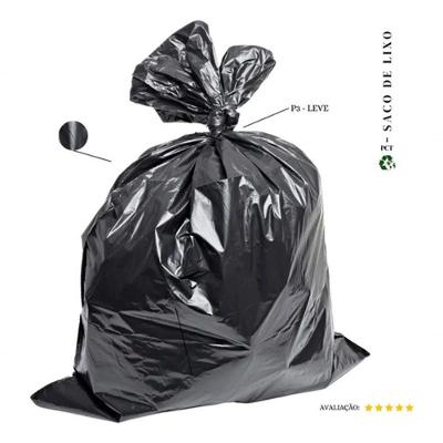 Saco de Lixo 100L Leve P3 para Descarte Doméstico 50 Unidades Preto Higipack