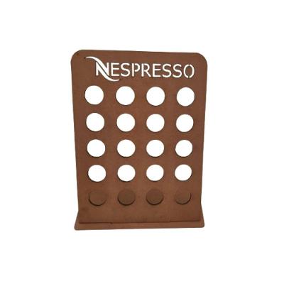 Porta Cápsulas Nespresso Grande MDF Natural [F031] em MDF Tipo Torre para Cozinha Natural Trovarelli