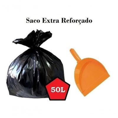 Saco de Lixo Extra Reforçado 50LT 3KG Preto para Descarte Higipack