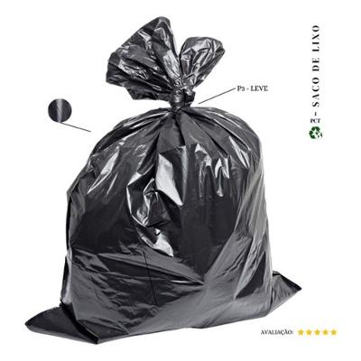 Saco para Lixo 100 Litros P3 Leve para Descarte de Resíduos Leves e Médios Preto Higipack