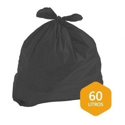 Saco para Lixo 60 Litros Intermediário em Polietileno de Alta Densidade Preto Higipack