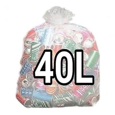 Saco para Lixo 40 Litros 50x60 cm Parede Dupla para Lixo Normal Transparente Higipack 100 Unidades