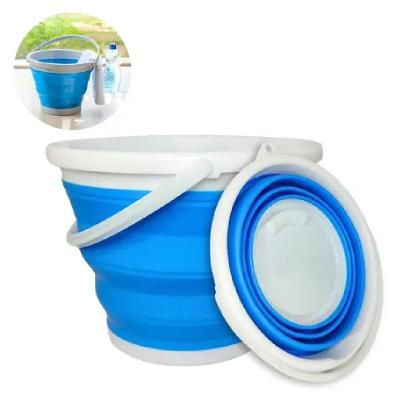 Balde Retrátil Sanfonado de Silicone 10L Multiuso em Polipropileno e TPR Dobrável