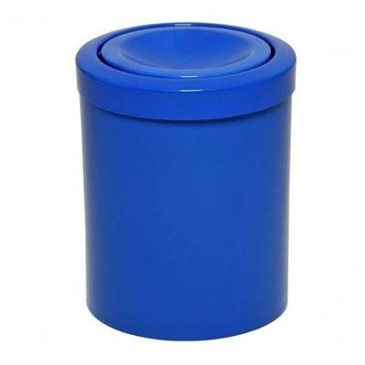 Cesto Lixeira Plástico com Tampa Meia Esfera 12L Polipropileno Azul