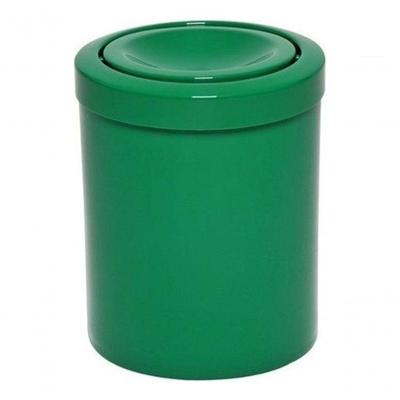 Cesto Lixeira 12 Litros Tampa Meia Lua Esfera Verde para Cozinha Ou Escritório