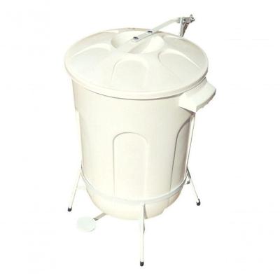 Cesto de Lixo com Pedal de Aço 100L Plástico Resistente para Uso Comercial e Industrial Branco